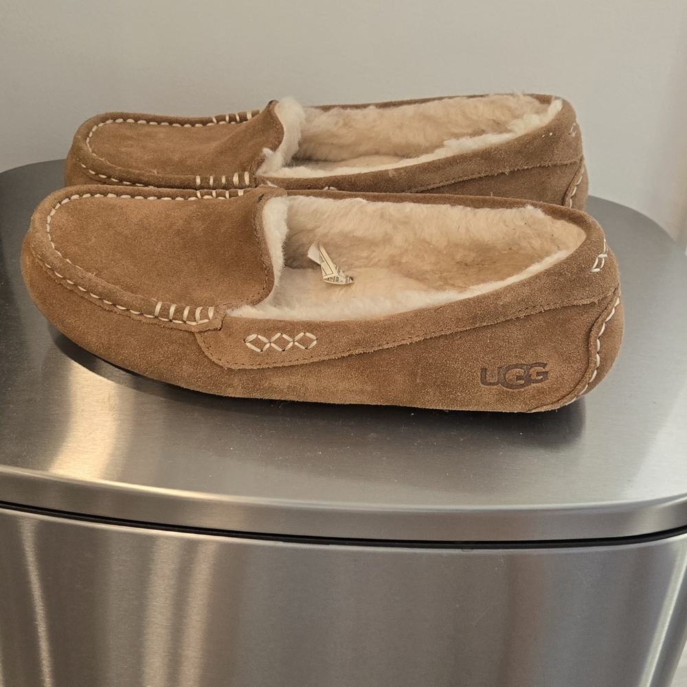 UGG Tan Suede Moccasin Slippers